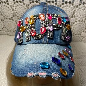 HOPE distressed denim ball π§’ cap